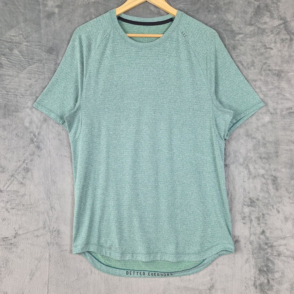 Lululemon Shirt Mens Large Green Better Everyday Performance Athletic Running